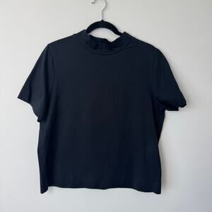 COS Women's Black Cropped Jersey T-shirt Size Medium